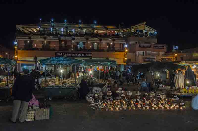 43 - Marruecos - Marrakech - plaza Jamaa el Fna - imagen nocturna